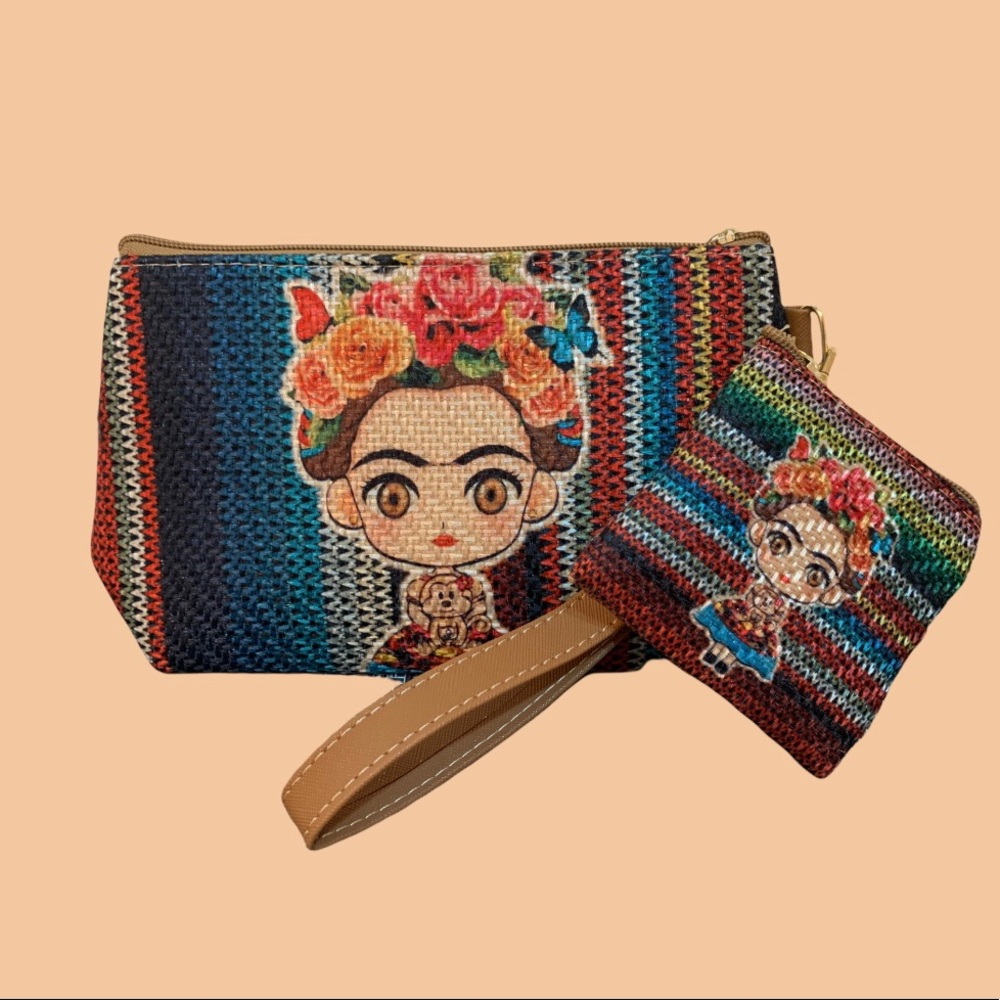 Frida Kahlo Handmade cosmetic bag and purse